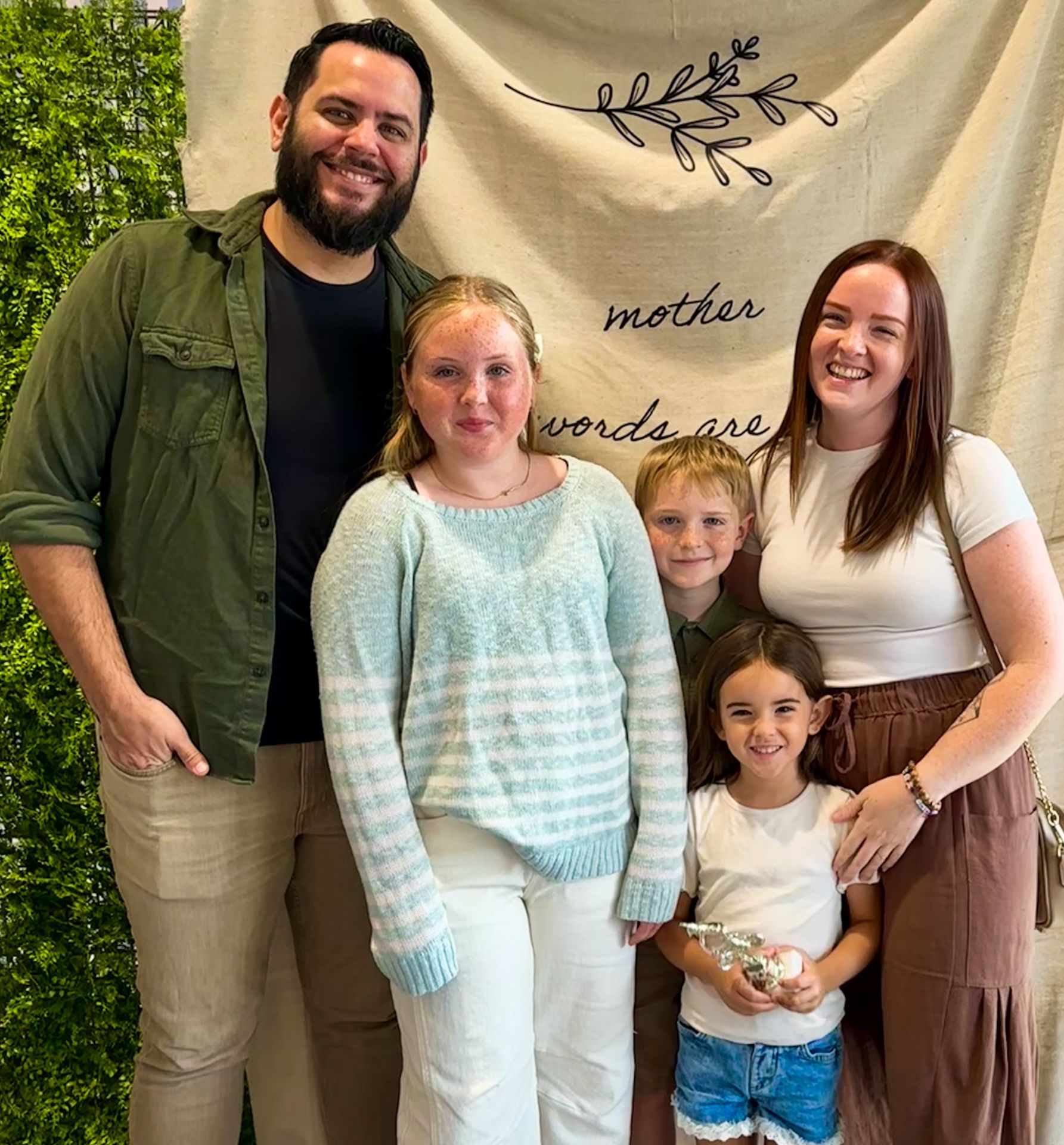 The Four Roots Coffee family, whose four children inspired the company name