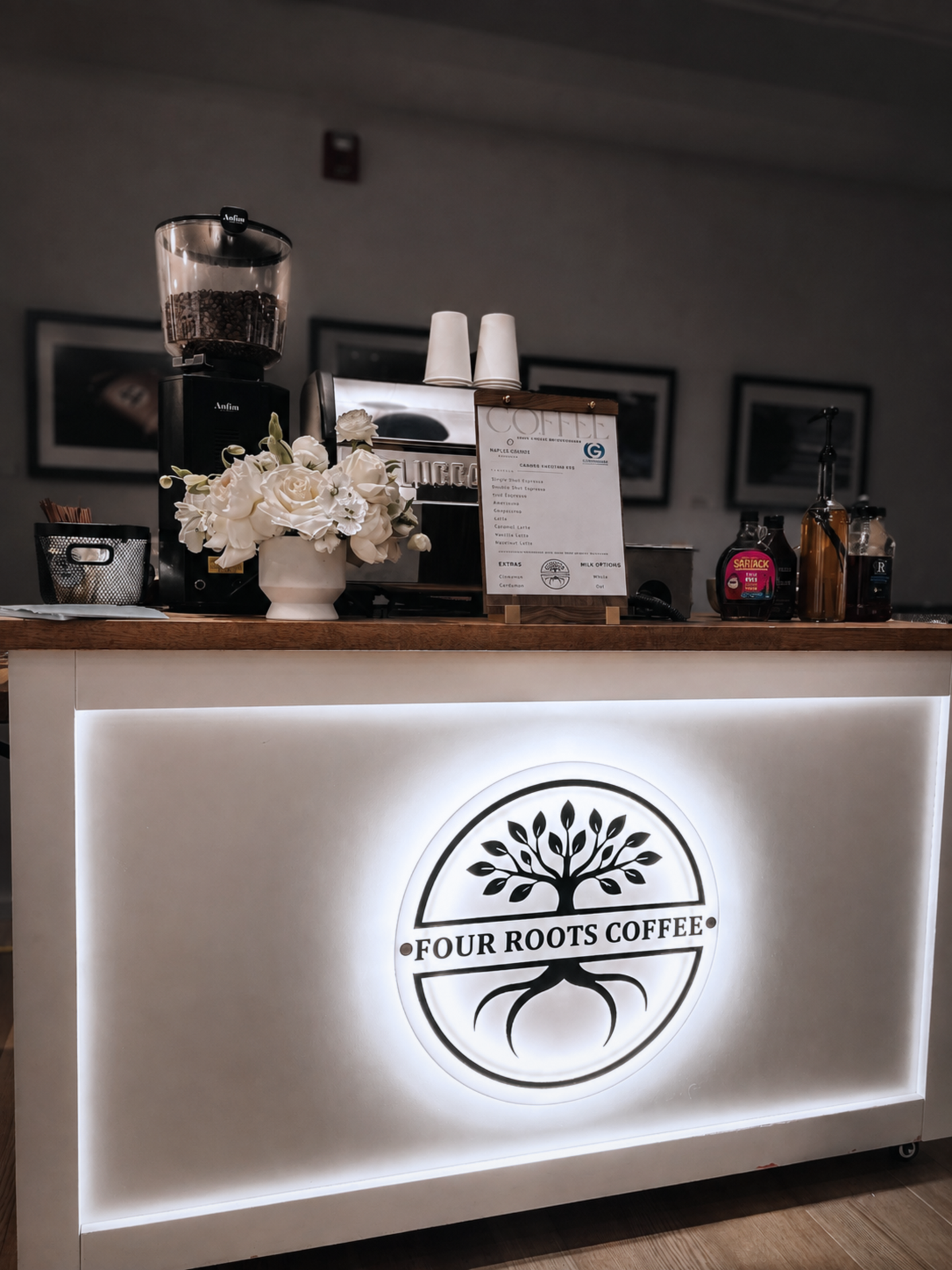 Four Roots Coffee wedding coffee cart